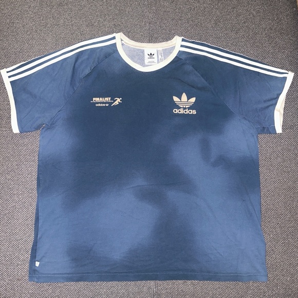 adidas Originals Other - Rare adidas originals SS22 Stripe Logo Tie Dye Short Sleeve Blue T-Shirt 2XL